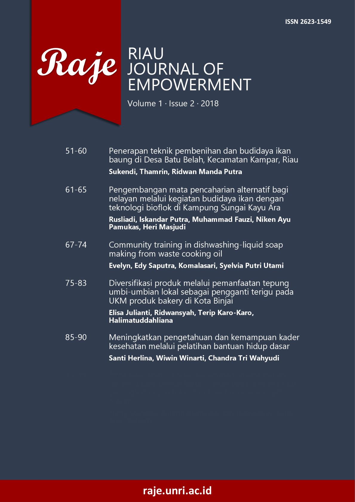 Riau Journal of Empowerment 1(2) 2018